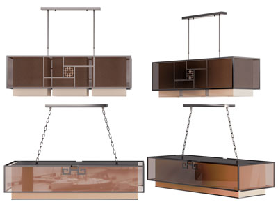 新中式长方形吊灯