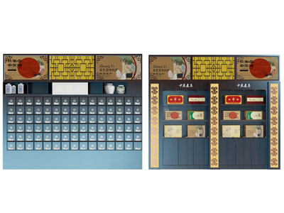 新中式中药货架 展示柜3d模型 新中式中药货架 展示柜