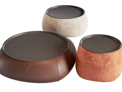 新中式圆形托盘茶几3d模型 新中式圆形托盘茶几