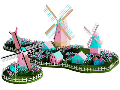 现代风车景观园艺小品