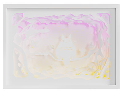 现代龙猫剪影 背景墙3d模型 现代龙猫剪影 背景墙