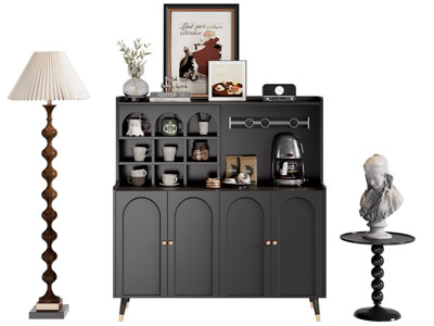 法式餐边柜 落地灯