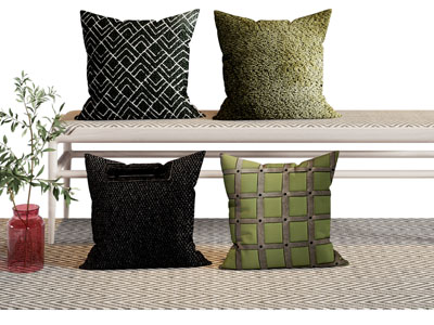 新中式图案方形靠垫抱枕