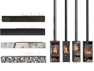 现代金属壁炉火炉