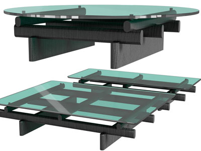 现代方形玻璃茶几3d模型 现代方形玻璃茶几