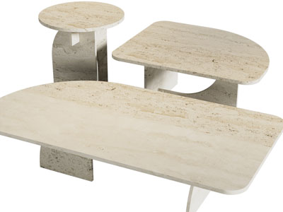 侘寂风异形茶几3d模型 侘寂风异形茶几