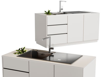 现代水吧台3d模型 现代水吧台