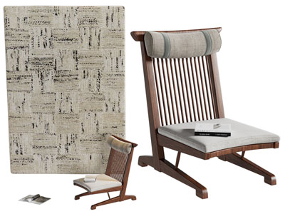 侘寂风休闲椅子 地画