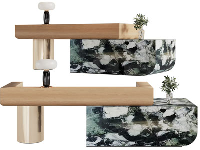 新中式前台接待台3d模型 新中式前台接待台