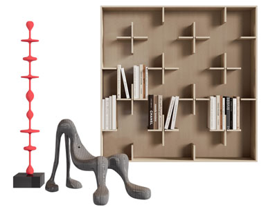 现代墙面实木置物架 书柜