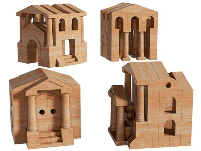 现代房屋建筑摆件3d模型 现代房屋建筑摆件
