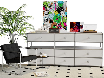 现代玄关柜 边柜 休闲椅子