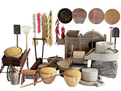 新中式农村生活用品摆件组合