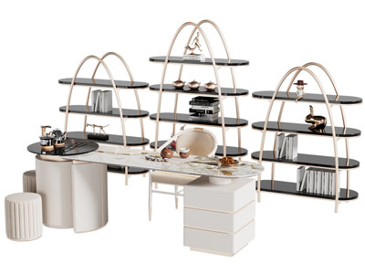 新中式茶桌椅组合 装饰柜3d模型 新中式茶桌椅组合 装饰柜