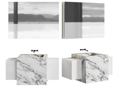 现代大理石洗手台 浴室柜