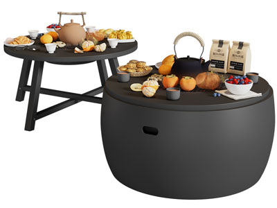 新中式围炉煮茶 圆形休闲茶几3d模型 新中式围炉煮茶 圆形休闲茶几