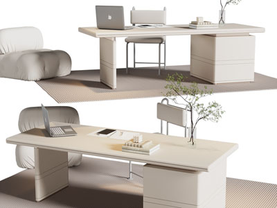现代老板台 老板桌椅组合3d模型 现代老板台 老板桌椅组合