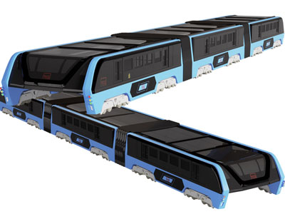 现代科幻火车 飞行汽车