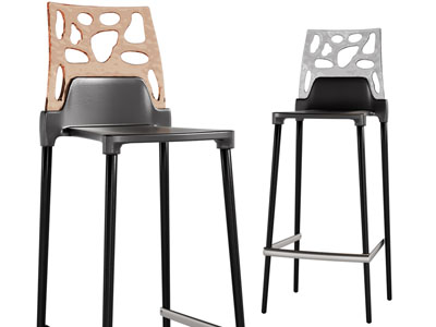 现代镂空靠背吧椅