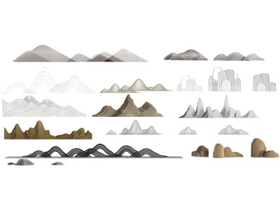 新中式假山 石头雕塑雕刻摆件3d模型 新中式假山 石头雕塑雕刻摆件