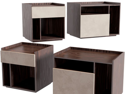 现代实木床头柜