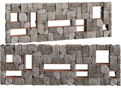 工业风loft石头背景墙3d模型 工业风loft石头背景墙