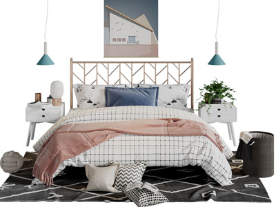 现代轻奢儿童床 双人床