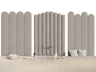 现代布艺软包床头3d模型 现代布艺软包床头