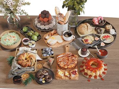 现代面包 蛋糕 甜点水果食物