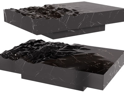 现代大理石长方形茶几3d模型 现代大理石长方形茶几