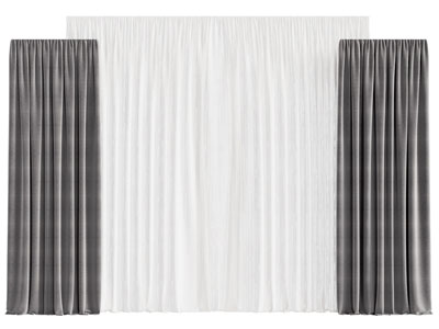 现代窗帘窗纱3d模型 现代窗帘窗纱