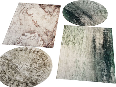 现代方形 圆形地毯3d模型 现代方形 圆形地毯