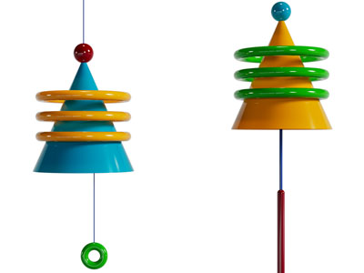 现代几何体彩色墙饰挂件