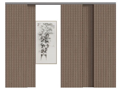 侘寂风实木推拉门