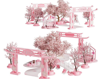 新中式大门 美陈 户外装置 演绎舞台