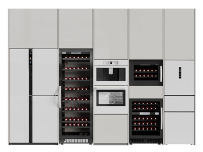 现代嵌入柜体的冰箱 恒温酒柜 烤箱 厨房电器3d模型 现代嵌入柜体的冰箱 恒温酒柜 烤箱 厨房电器