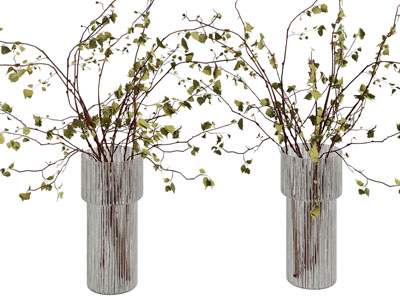 现代条纹玻璃花瓶花卉