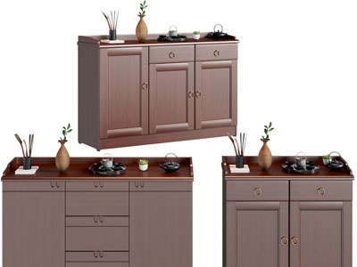 新中式实木餐边柜 茶水柜