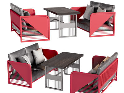 现代户外沙发椅子 卡座3d模型 现代户外沙发椅子 卡座