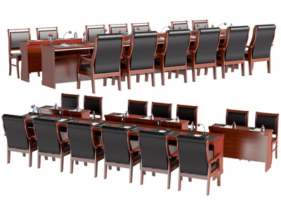现代会议桌椅组合3d模型 现代会议桌椅组合