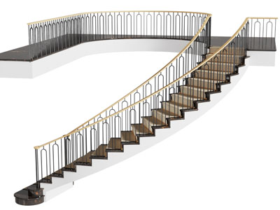 现代旋转楼梯3d模型 现代旋转楼梯