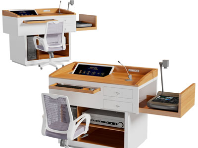 现代讲台 智能会议桌椅组合3d模型 现代讲台 智能会议桌椅组合