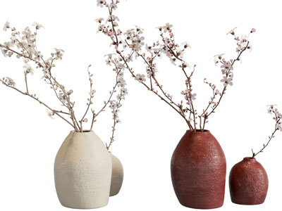 现代陶艺花瓶花卉