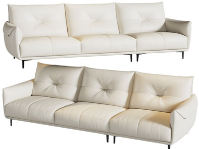 现代布艺多人沙发