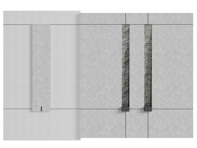 现代岩石背景墙3d模型 现代岩石背景墙