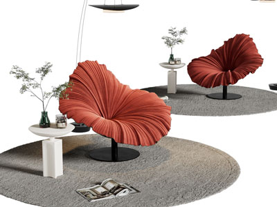 现代花朵造的休闲椅子 边几