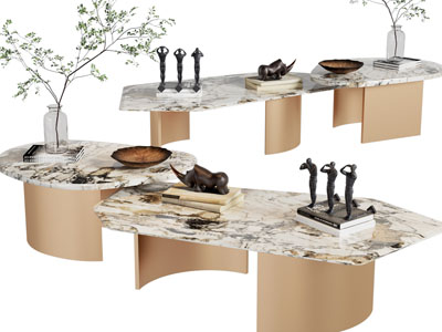 现代拼接异形茶几3d模型 现代拼接异形茶几
