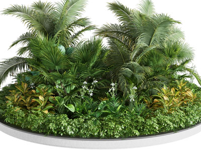 现代圆形户外花坛花草植物景观园艺小品