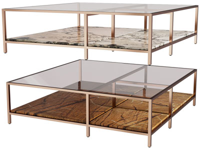 现代方形玻璃茶几3d模型 现代方形玻璃茶几