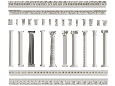 欧式石膏线条 角线 罗马柱子3d模型 欧式石膏线条 角线 罗马柱子